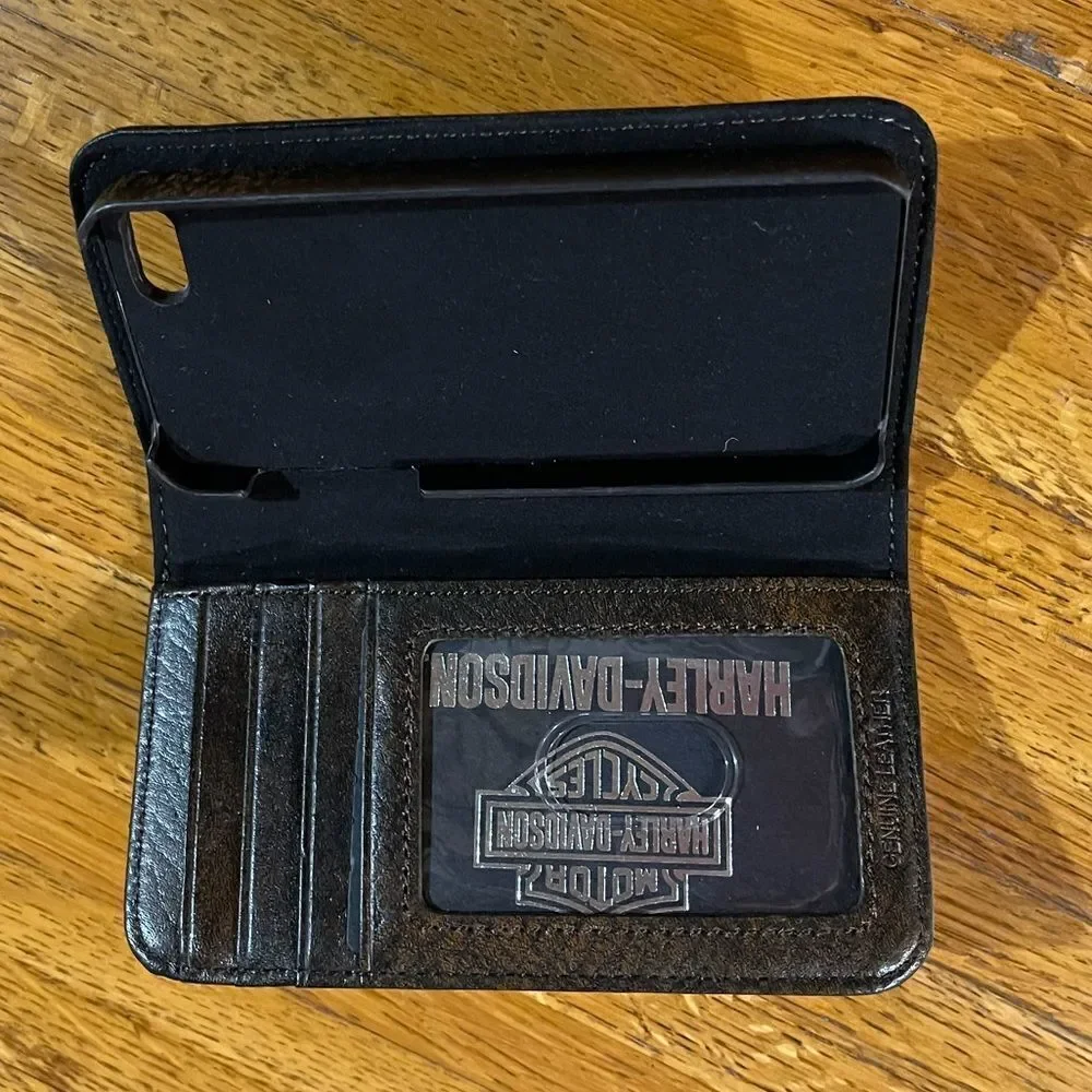 Harley Davidson IPhone dark brown leather case NWT